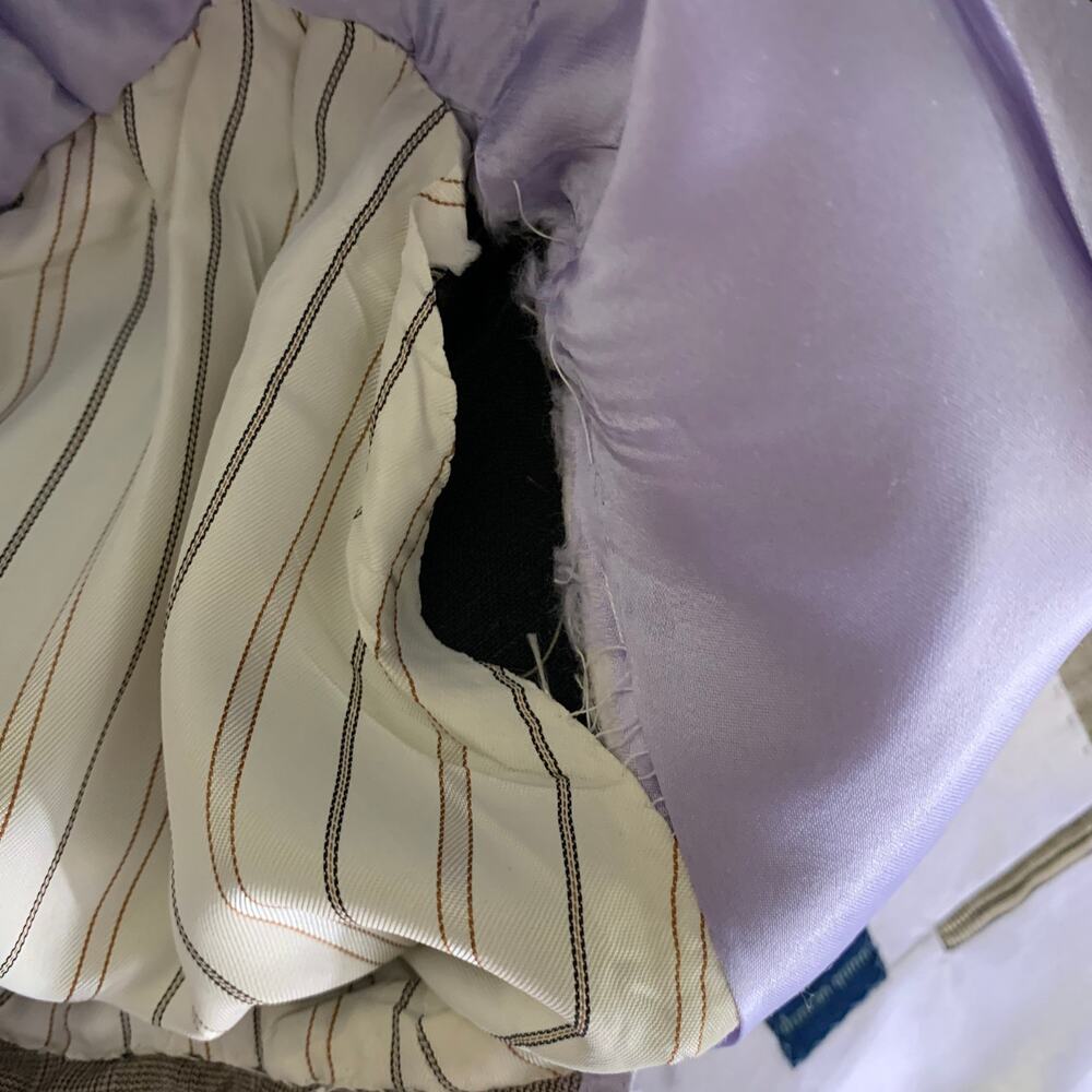 DUNCAN QUINN Chest Size 40 Brown light brown & purple Tartan Wool 32 31 Suit - Picture 10 of 12